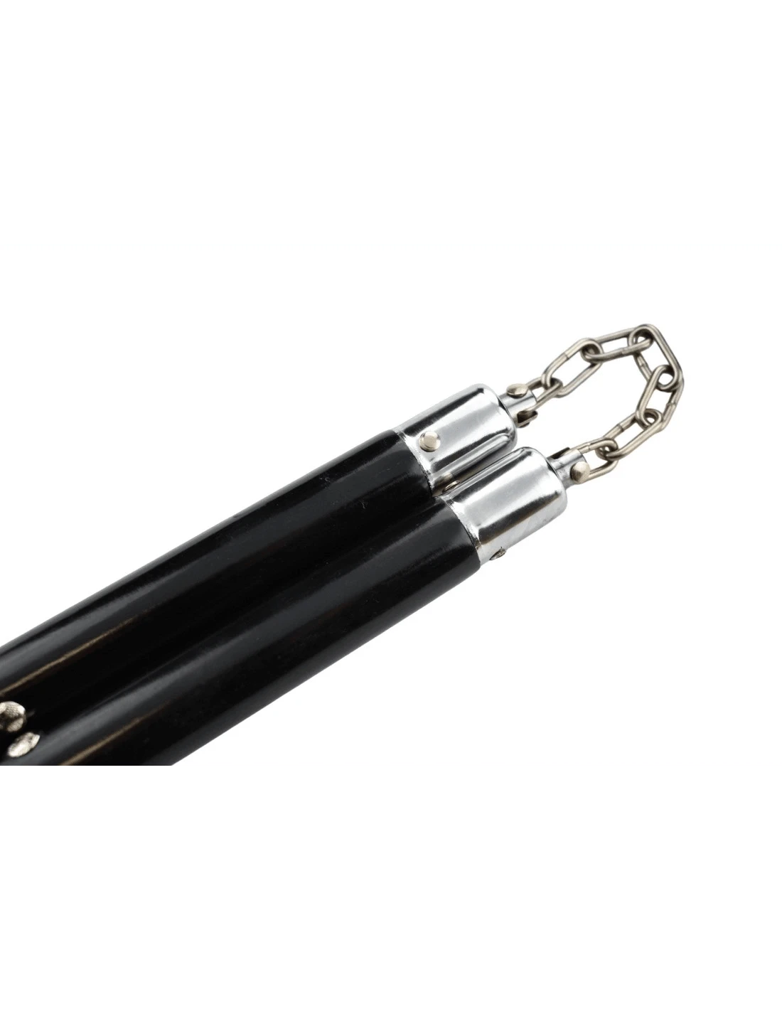 Nunchaku Bois Chaînes Cloutés Noir NS13