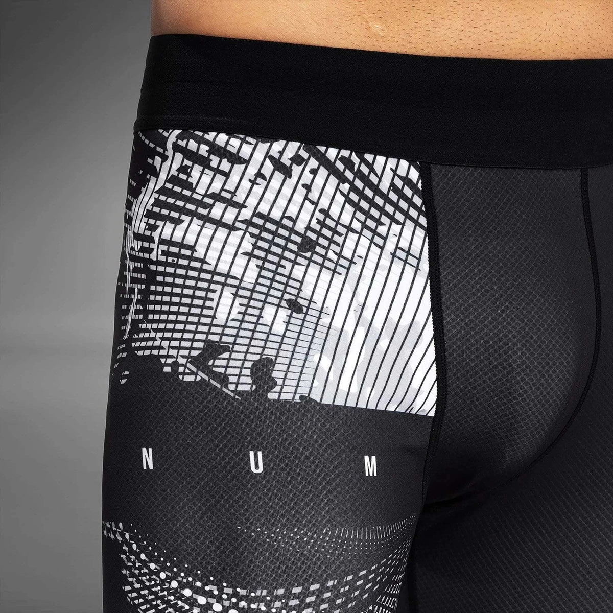 Pantalon de compression Venum Gorilla Jungle noir et blanc pour MMA, BJJ et grappling