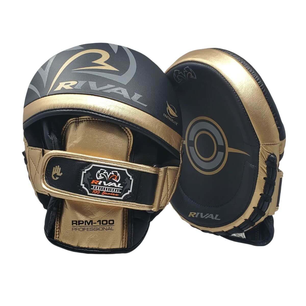 Pattes d’ours professionnelles Rival Pro RPM100 noir et or, confort et résistance pour entraînements intensifs