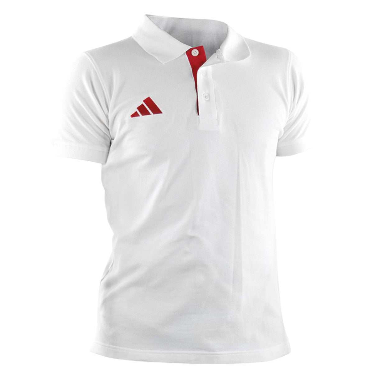 Polo Adidas Country Line slim-fit noir avec logo rouge brodé pour arts martiaux