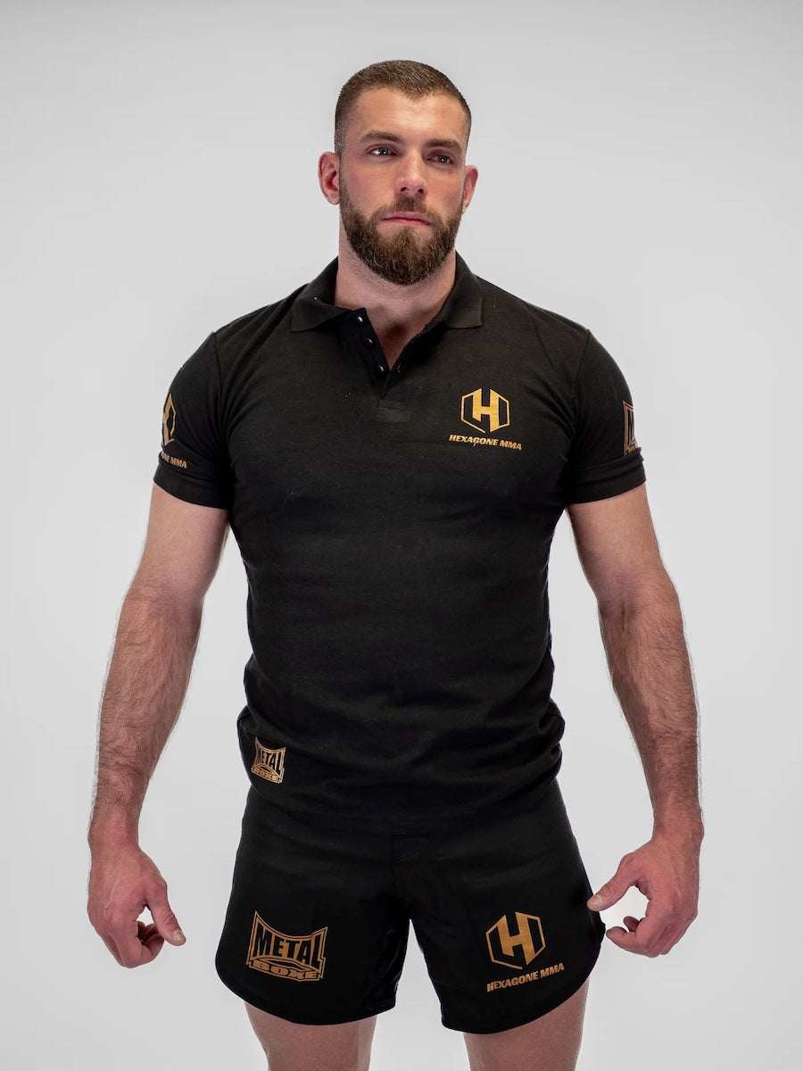 Polo Metal Boxe Hexagone MMA - Noir