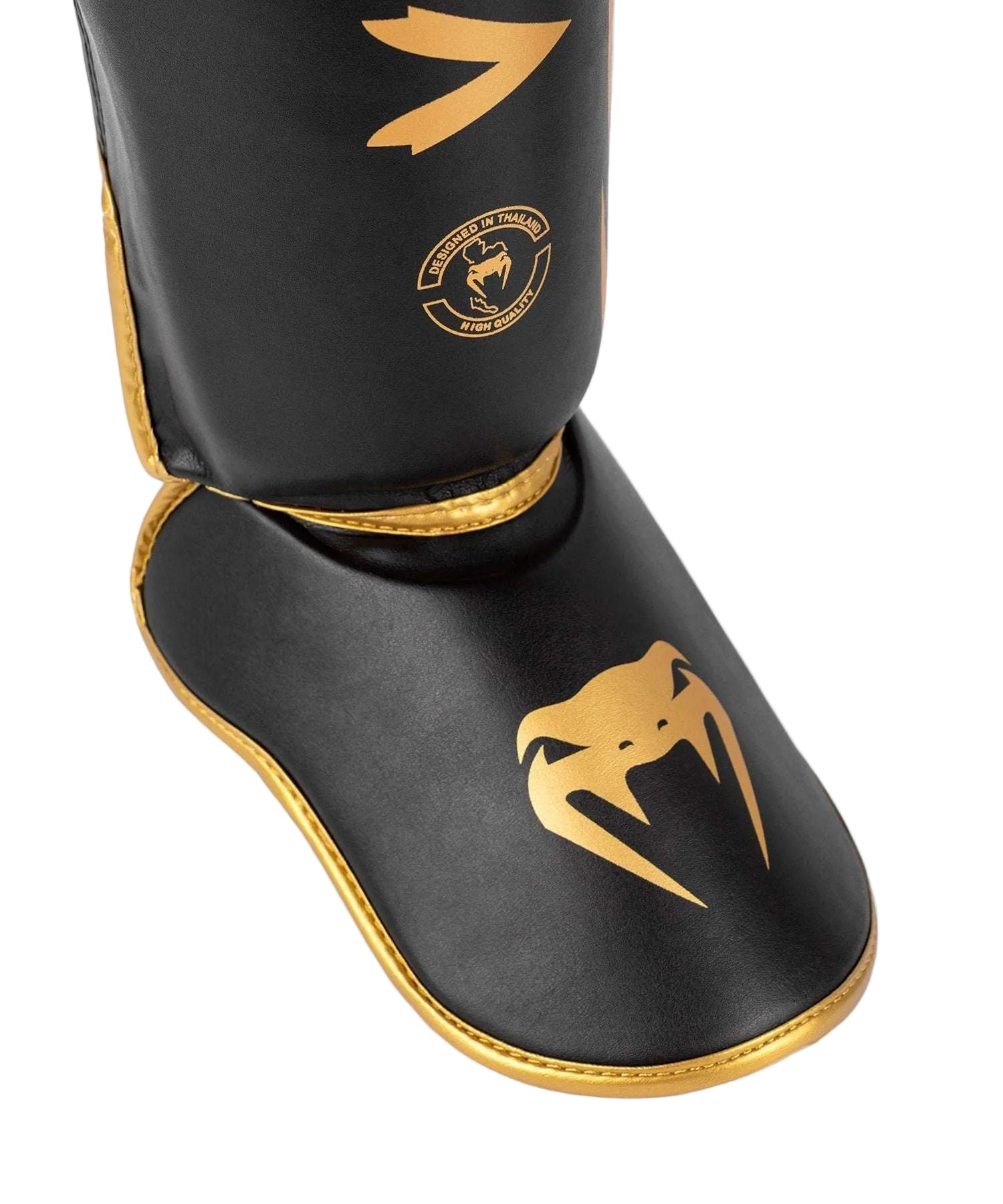 Protège-tibias Venum Challenger noir et or avec mousse haute densité pour Muay Thaï et MMA