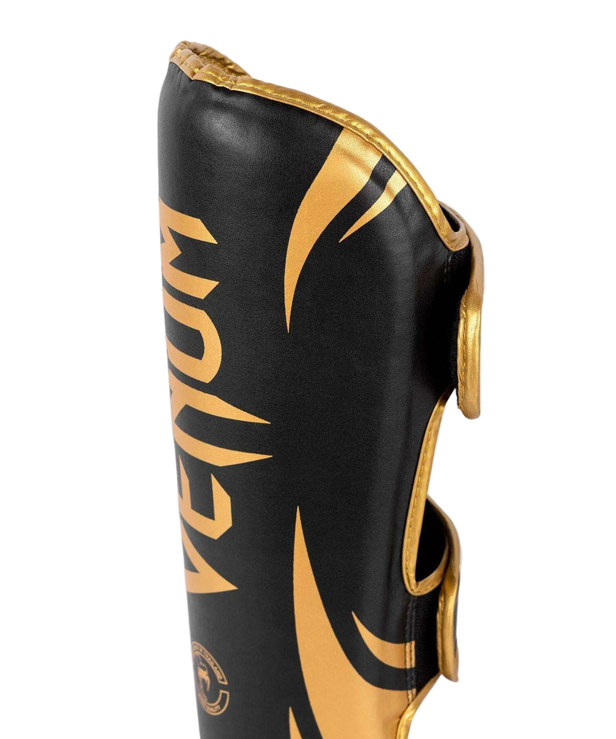 Protège-tibias Venum Challenger noir et or avec mousse haute densité pour Muay Thaï et MMA