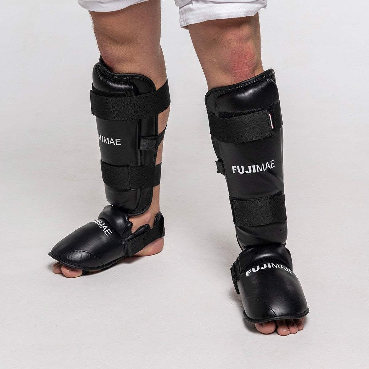 Protège-Tibias/Pieds Amovibles FUJIMAE Noir – Protection Karaté & Taekwondo