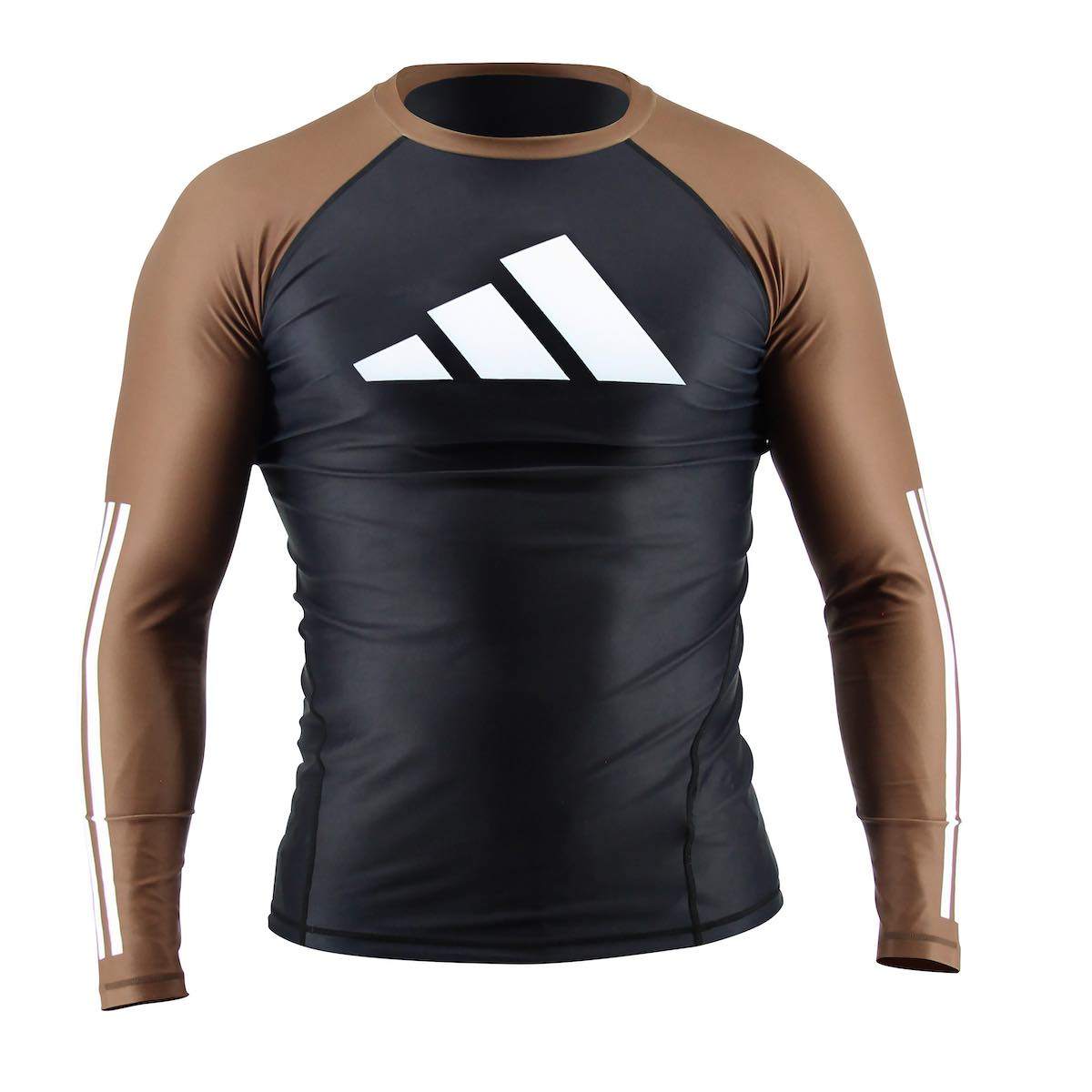 Rashguard Adidas JJB manches longues NoGi approuvé IBJJF en polyester recyclé noir et couleurs grades Jiu Jitsu