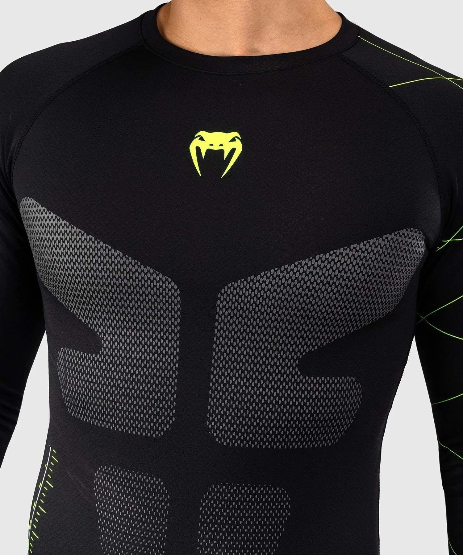 Rashguard Manches Longues Venum Training Camp 4.0 - Noir/Vert Fluo