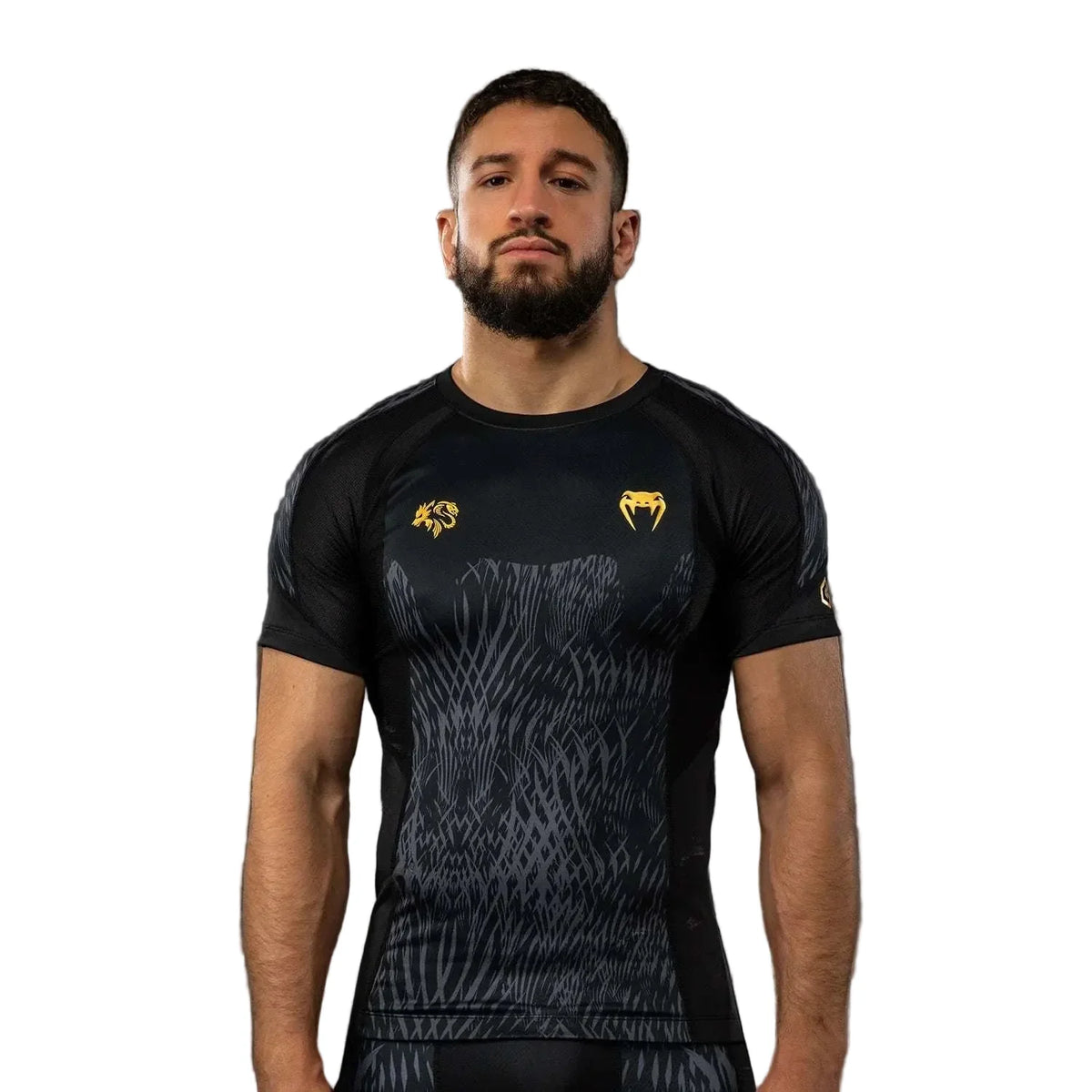 Rashguard Venum x Chimaev Wild Borz noir et gris pour MMA et sports de combat