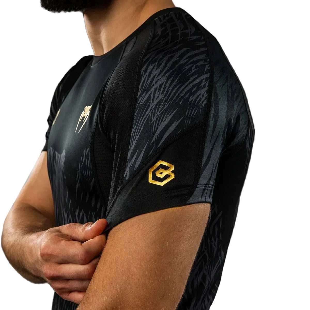 Rashguard Venum x Chimaev Wild Borz noir et gris pour MMA et grappling