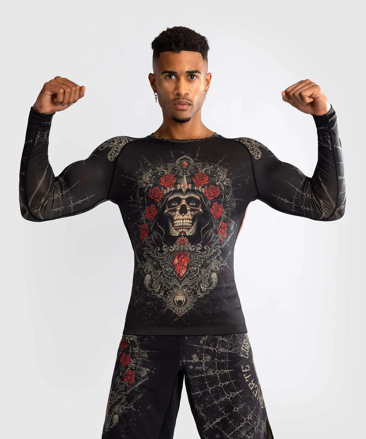 Rashguard à Manches Longues Venum Santa Muerte 5.0 - Noir Profond/Or