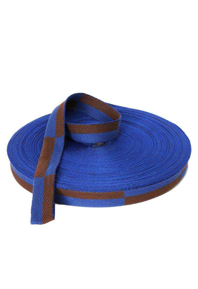 Rouleau Ceinture Karaté 50m – Coton 100% Made in France Bleu/Marron