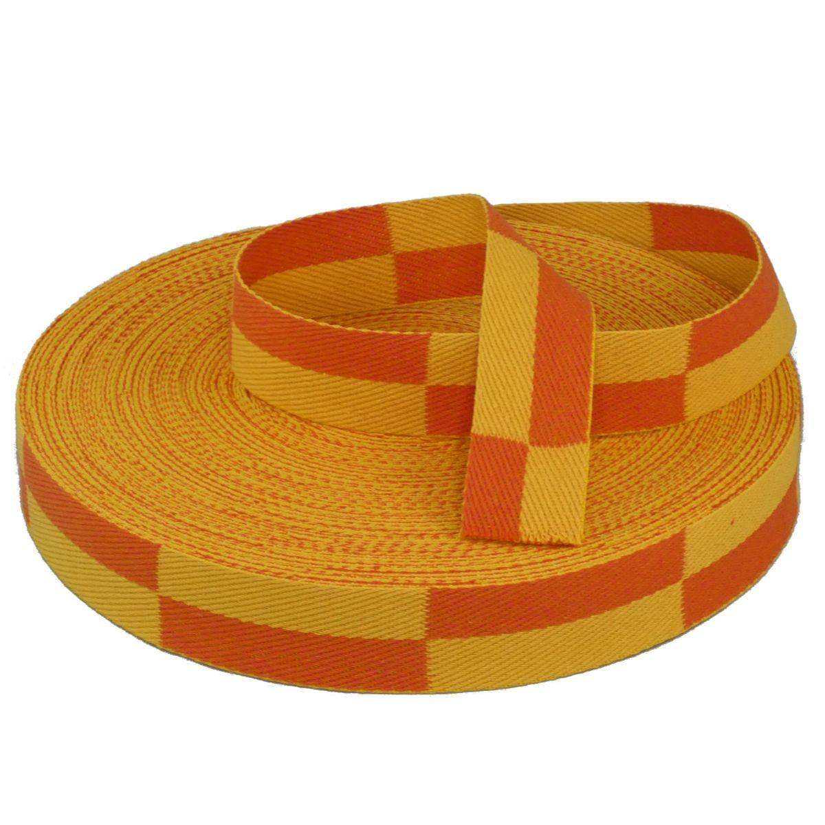 Rouleau Ceinture Karaté 50m – Coton 100% Made in France - Jaune/Orange