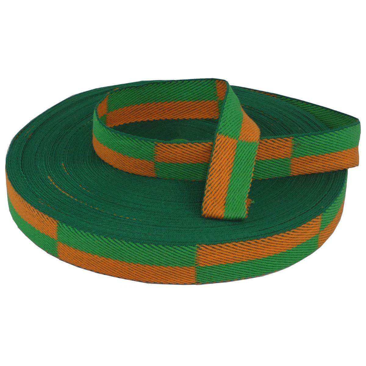 Rouleau Ceinture Karaté 50m – Coton 100% Made in France - Orange/Vert