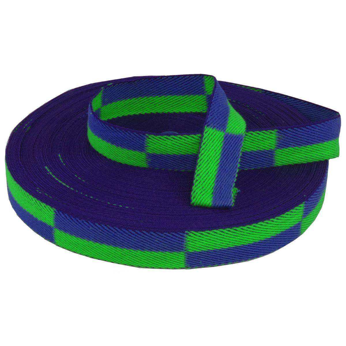 Rouleau Ceinture Karaté 50m – Coton 100% Made in France - Vert/Bleu
