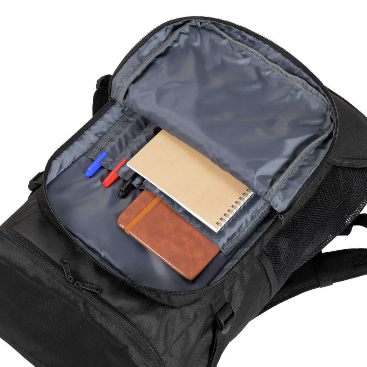 Sac à dos Mizuno FUJI Line 30L noir et or pour judo avec compartiment aéré et bretelles rembourrées
