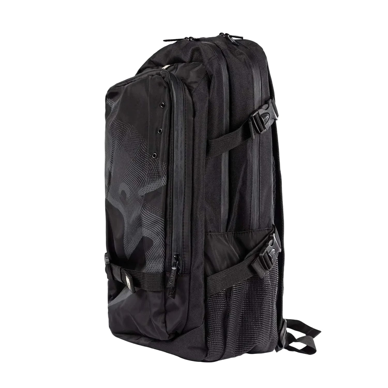 Sac à dos Venum Shockwave noir robuste et organisé pour sports de combat avec compartiments multiples et bretelles rembourrées