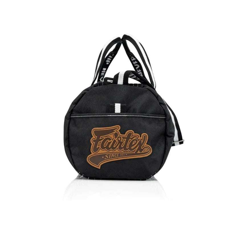 Sac de Sport Fairtex noir compact en nylon imperméable avec compartiments multiples et design rétro