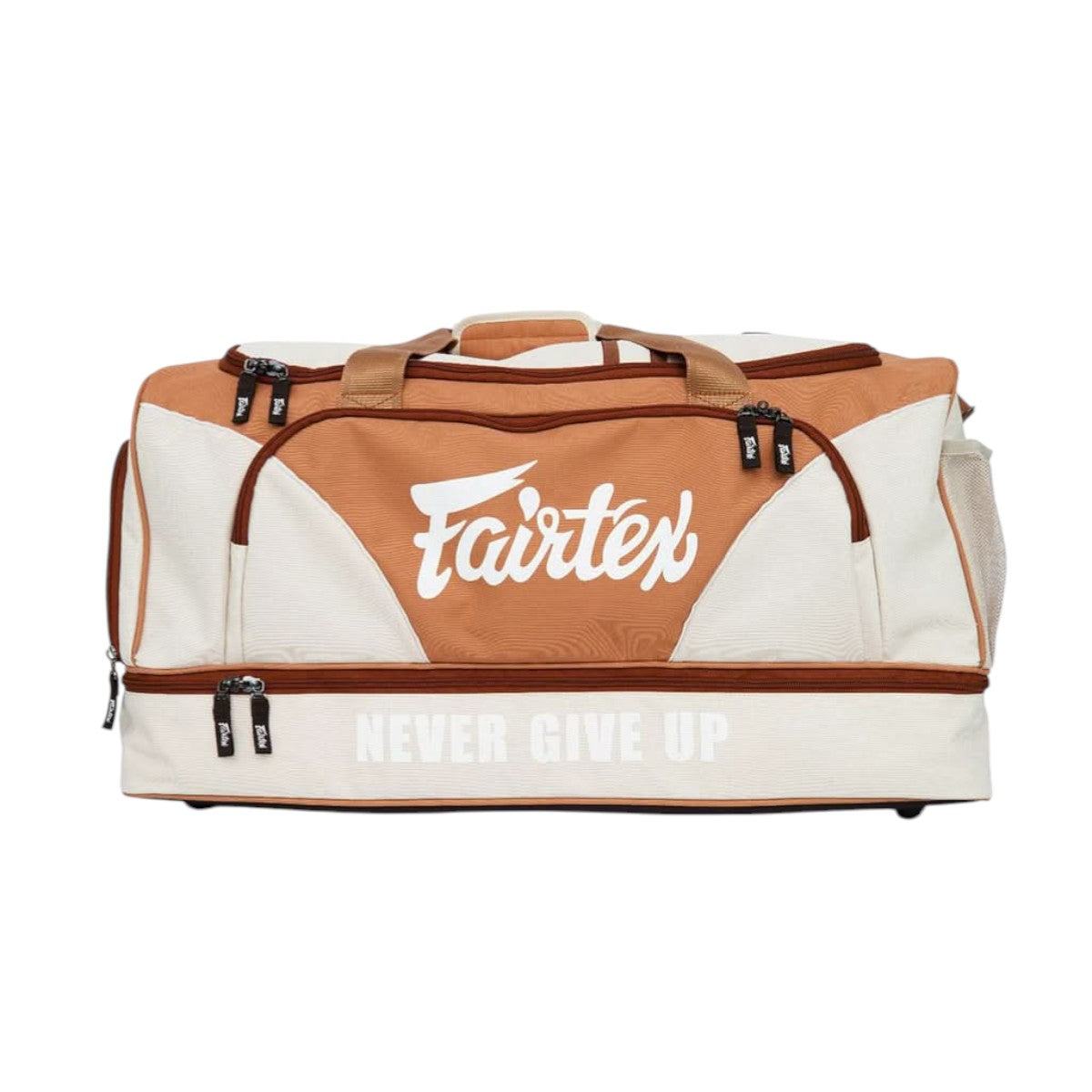 Sac de Sport Fairtex Premium noir et vert, grand sac de sport résistant pour sports de combat avec rangements ventilés et double fond, fabriqué en nylon Rip Stop.