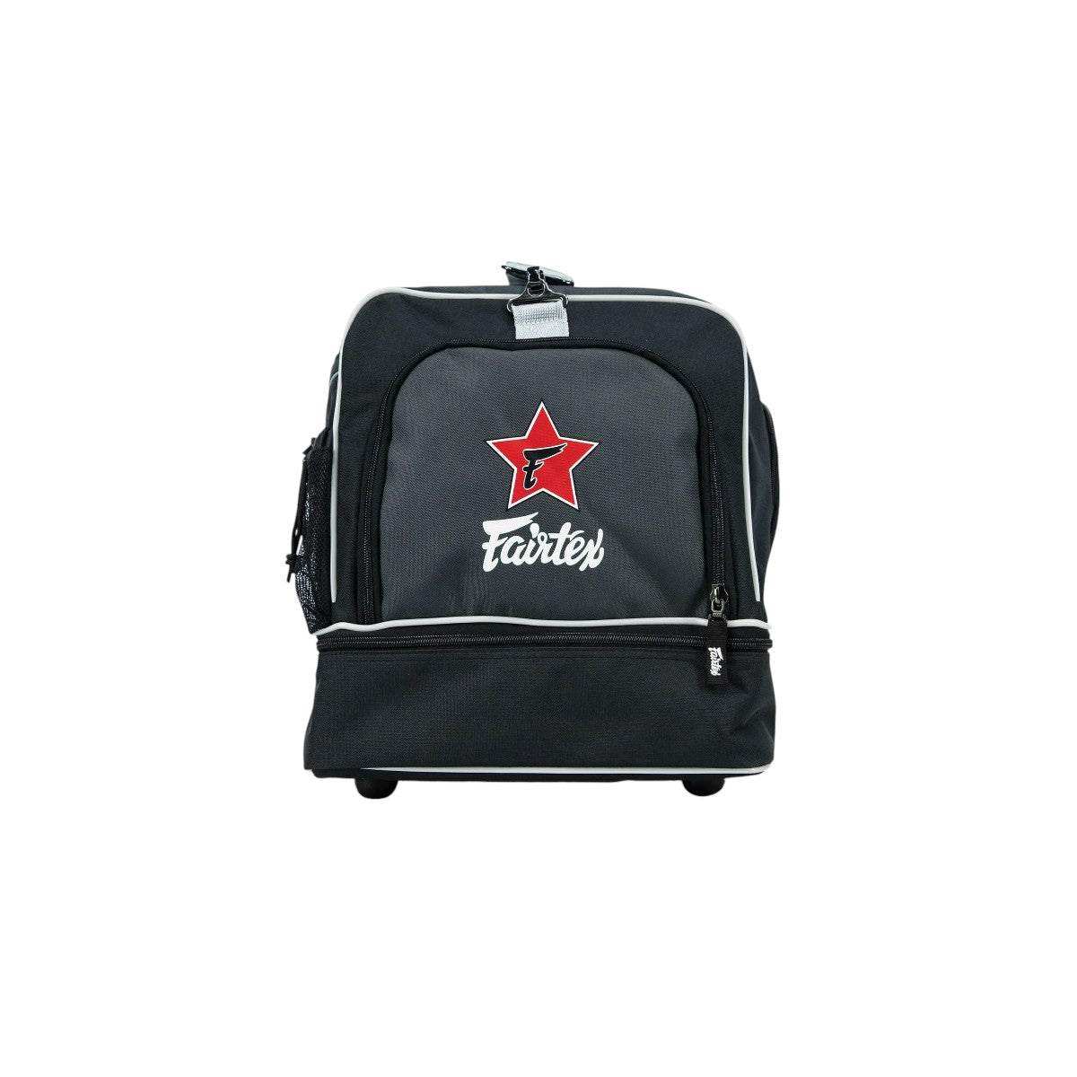 Sac de Sport Fairtex Premium FXBAG01 noir et vert en nylon Rip Stop avec rangements ventilés pour sports de combat pieds-poings.