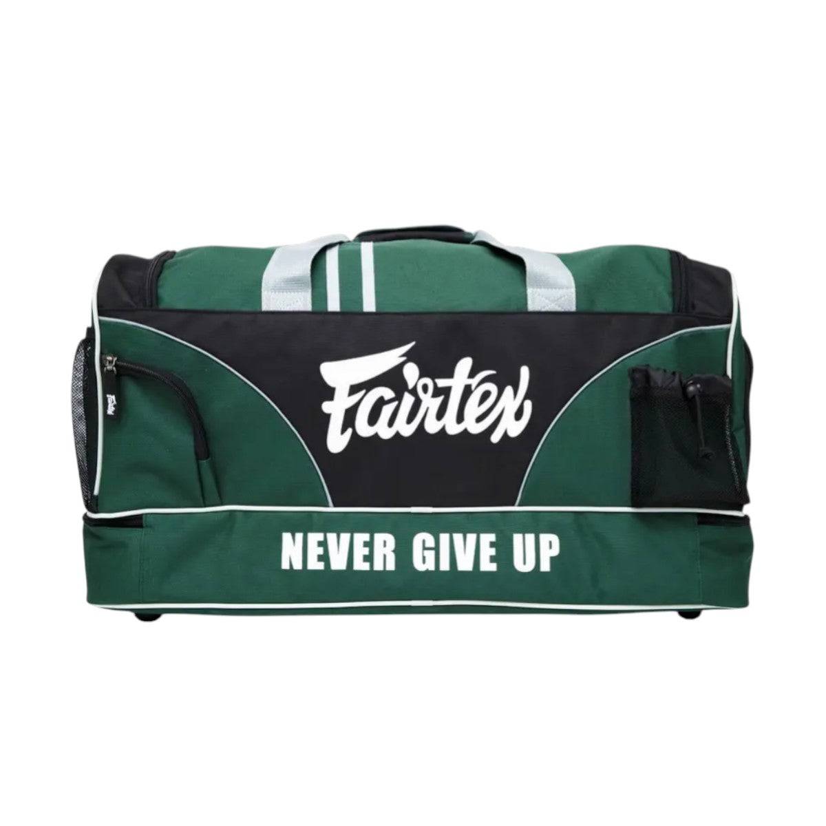 Sac de Sport Fairtex Premium noir et vert résistant avec multiples rangements pour sports de combat