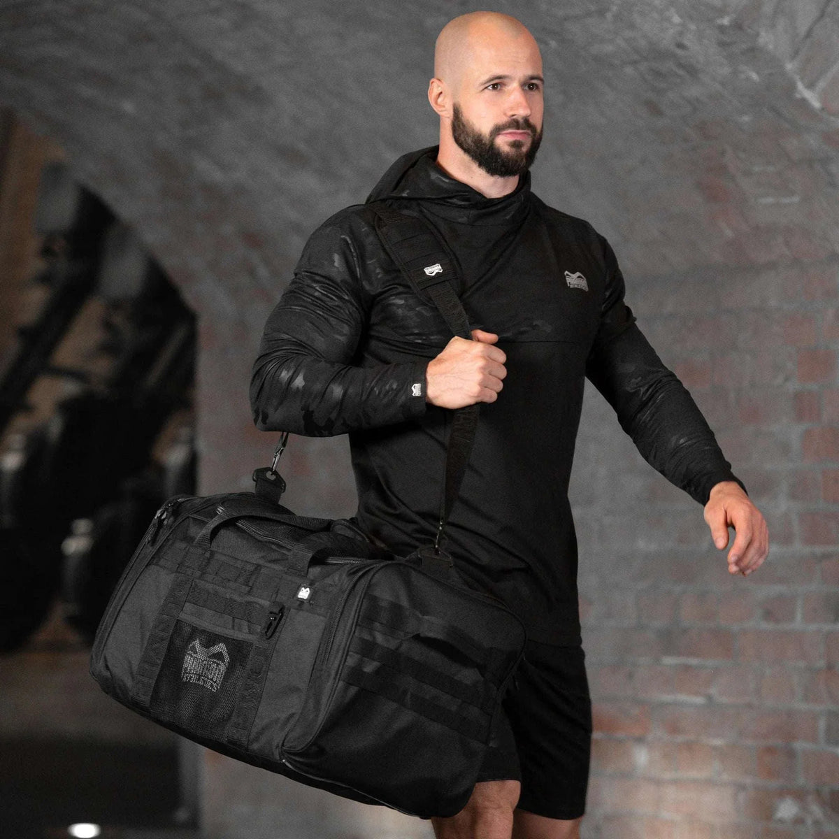 Sac de sport Tactic Phantom Athletics noir en nylon 1000D résistant avec grande capacité et poches multiples