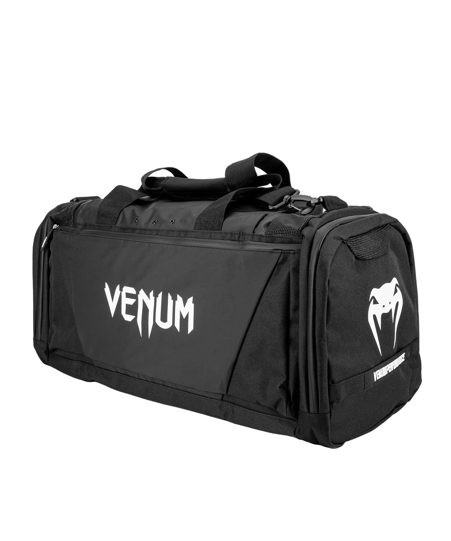 Sac de sport Venum Trainer Lite Evo noir/blanc avec compartiment ventilé et bretelle réglable
