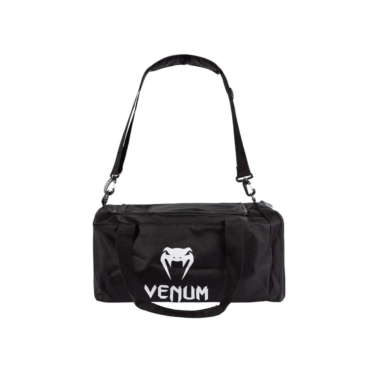 Sac de sport VENUM Essential noir robuste et spacieux pour arts martiaux et MMA.