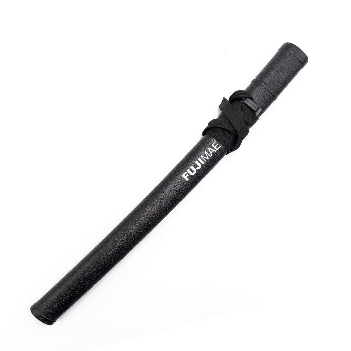Black Fujimae Saya for Shoto made of durable polypropylene with textured grip and waist tie for martial arts use