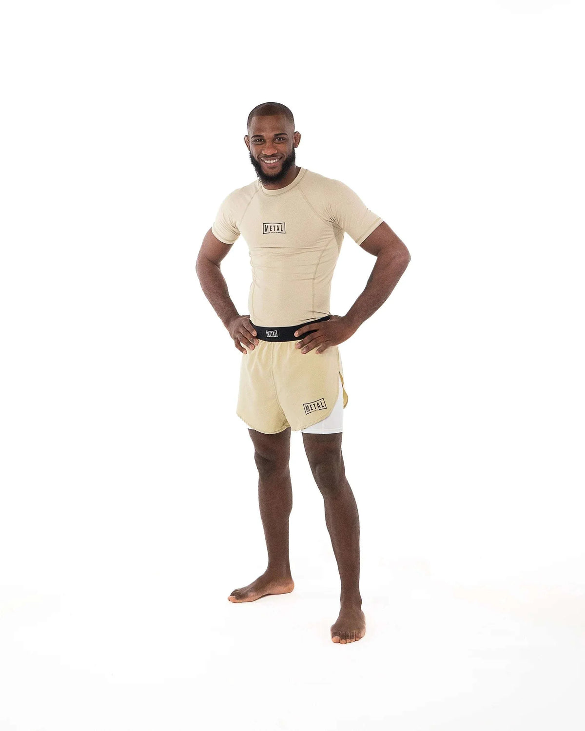 Short 2en1 Metal Boxe léger et compressif pour MMA avec poche et ceinture élastique