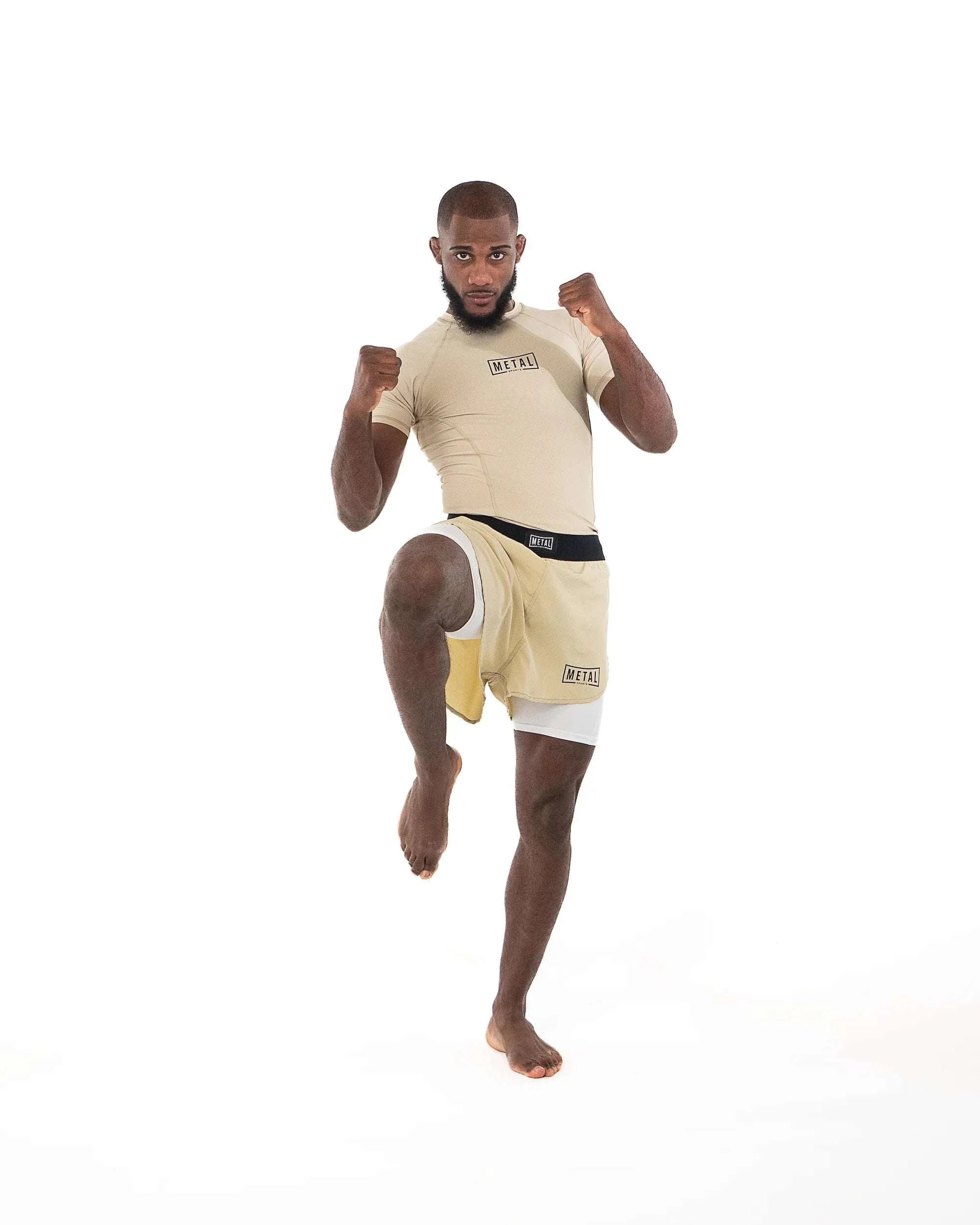 Short 2en1 Metal Boxe léger et compressif pour entraînement MMA