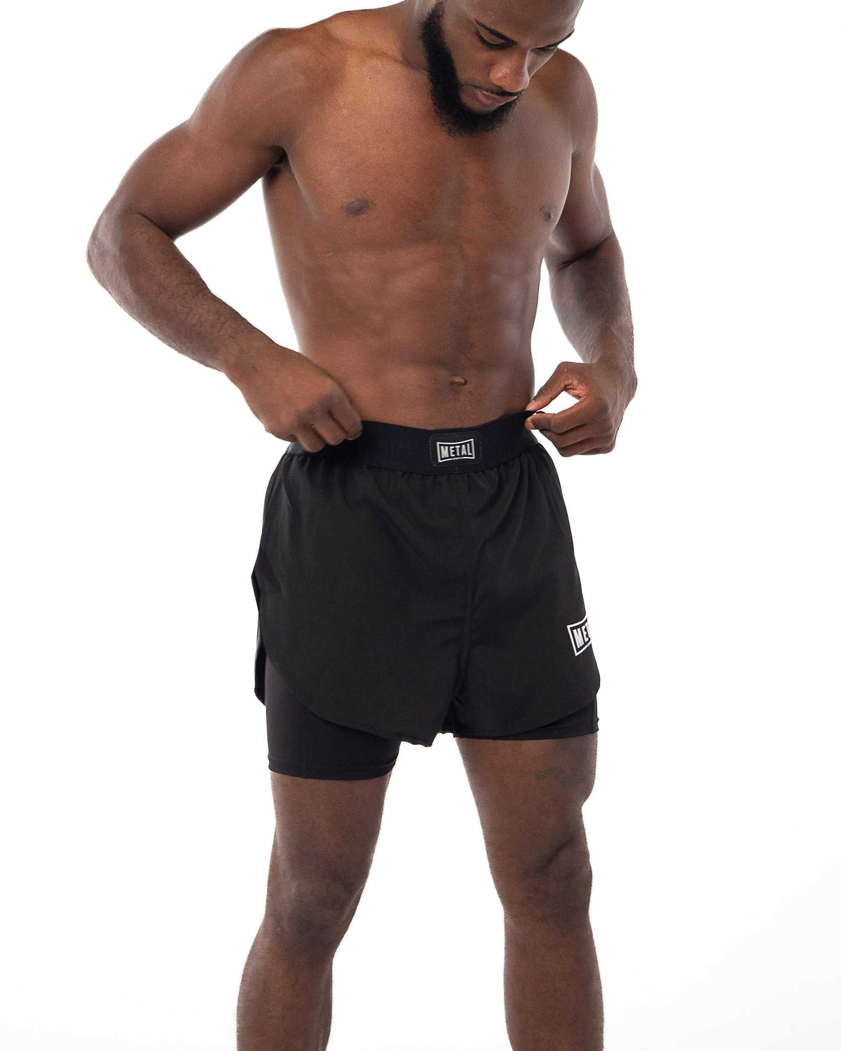 Short 2en1 – Metal Boxe : short MMA léger avec compression intégrée pour maintien et confort optimal