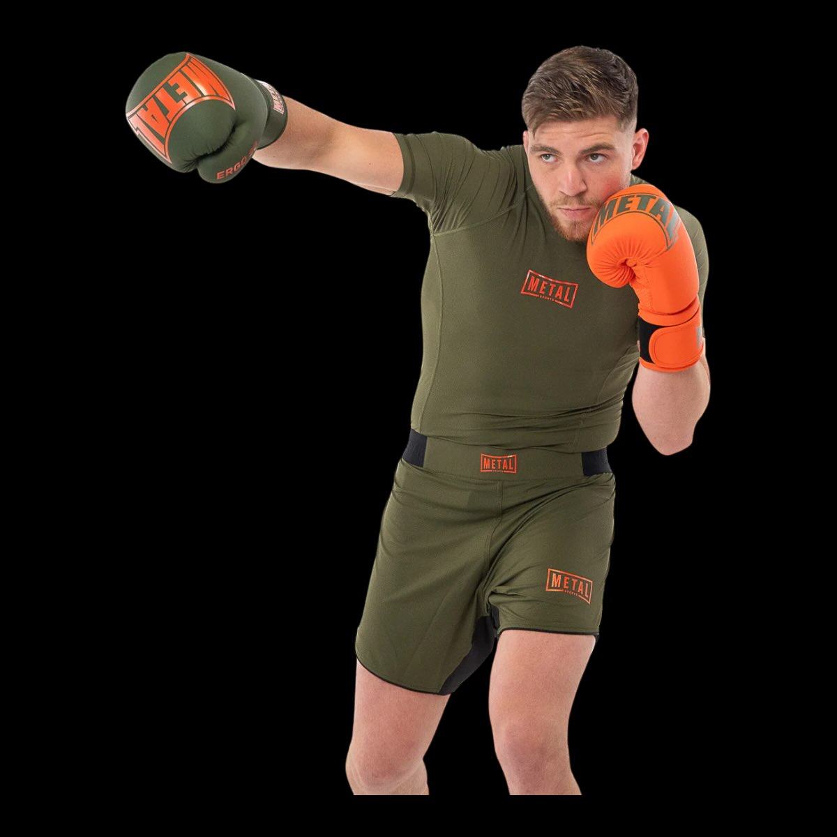 Short MMA kaki Metal Boxe, léger, résistant et flexible pour combat et entraînement