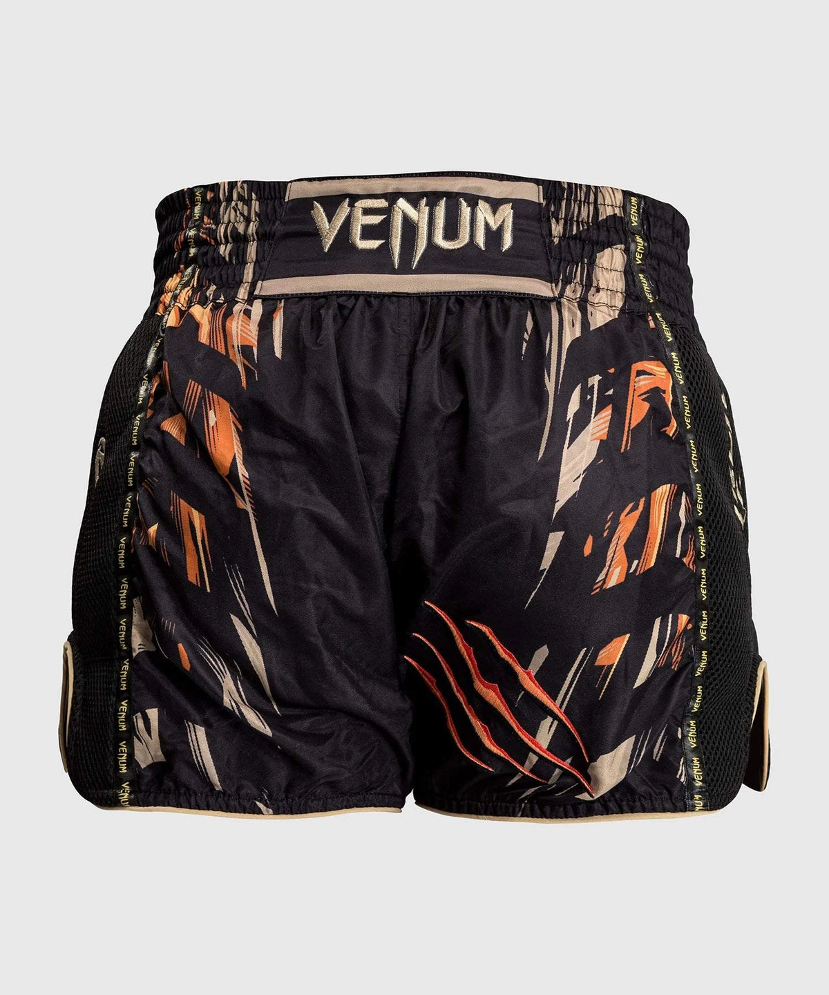 Short Muay Thai Venum Tiger - Noir/Orange Néon