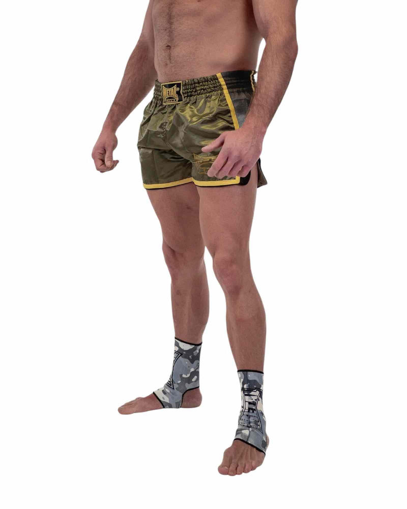 Short boxe thaï Metal Boxe Military – Rétro et confortable