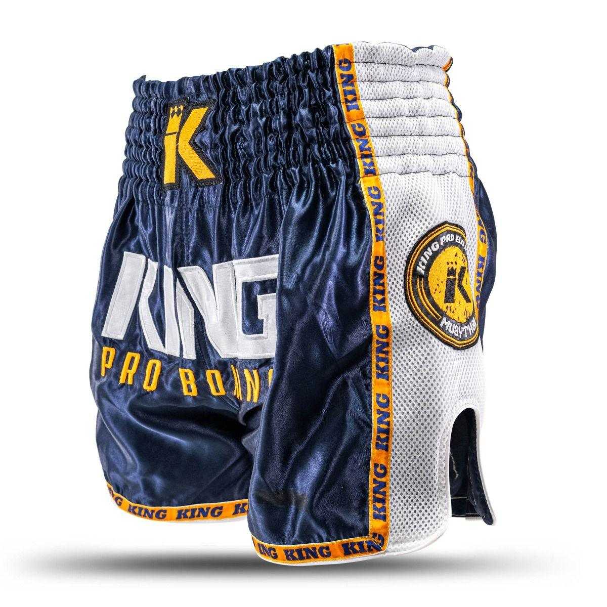 Short de Boxe Thaï & Kick Boxing - king Pro Boxing Bleu/Orange