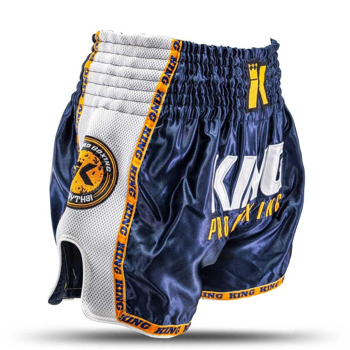 Short de Boxe Thaï & Kick Boxing - king Pro Boxing Bleu/Orange