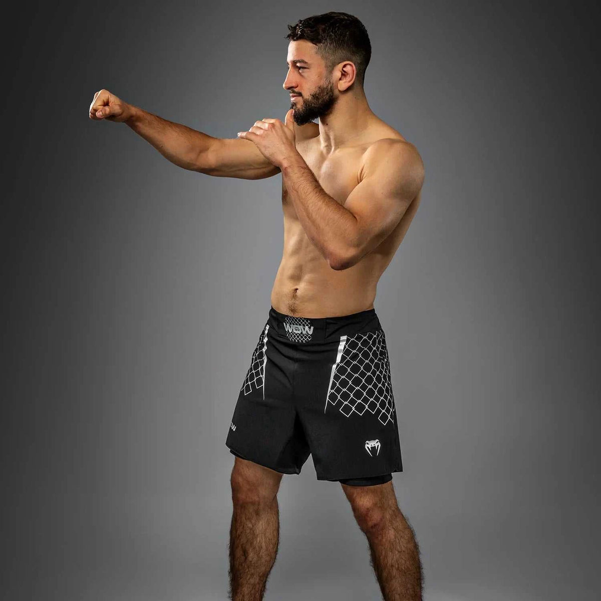 Short de Combat Venum x WOW FC noir et gris pour MMA performant et léger