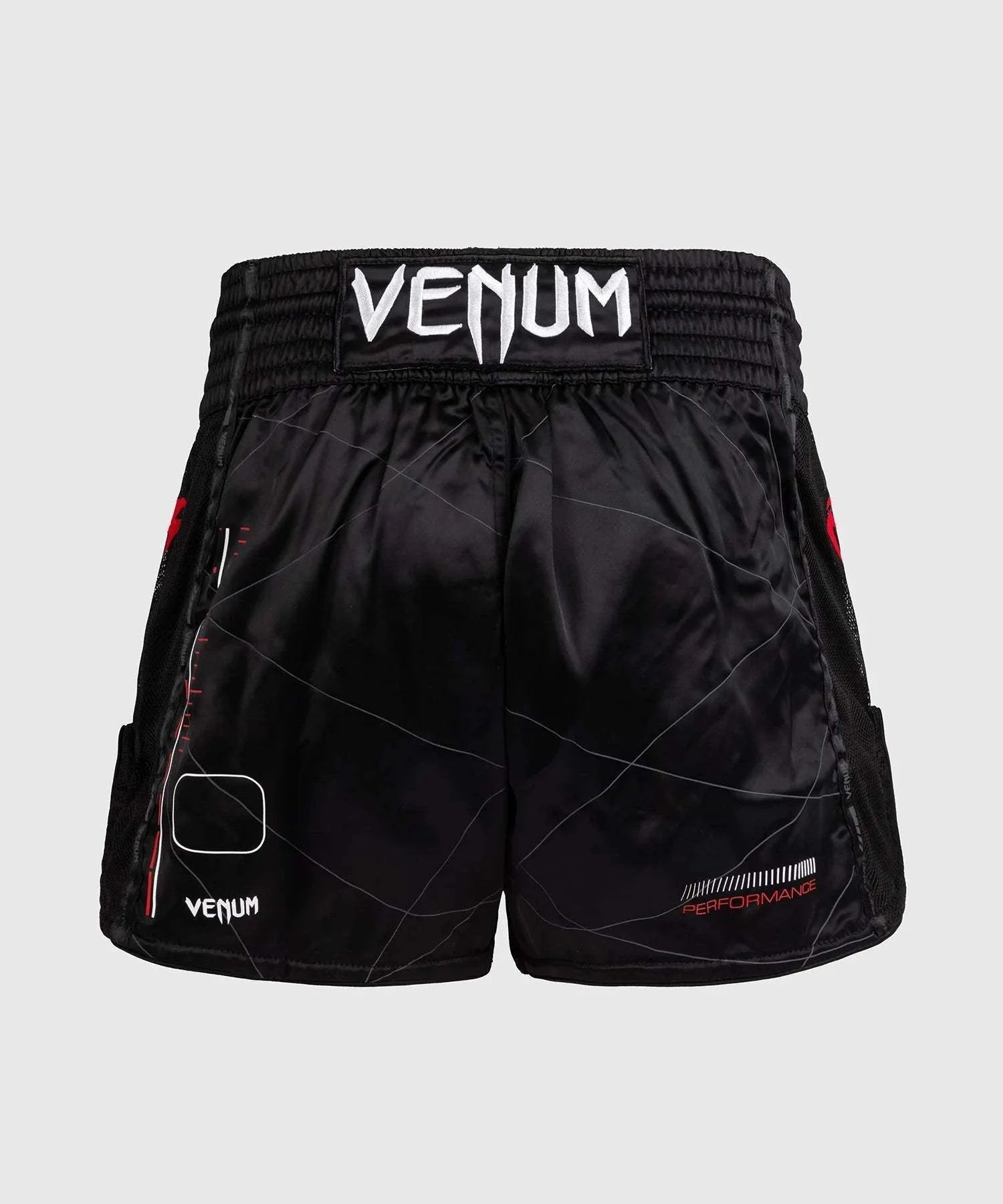 Short de Boxe Thaï Venum Tactical XT - Noir/Rouge Feu | Performance & Résistance