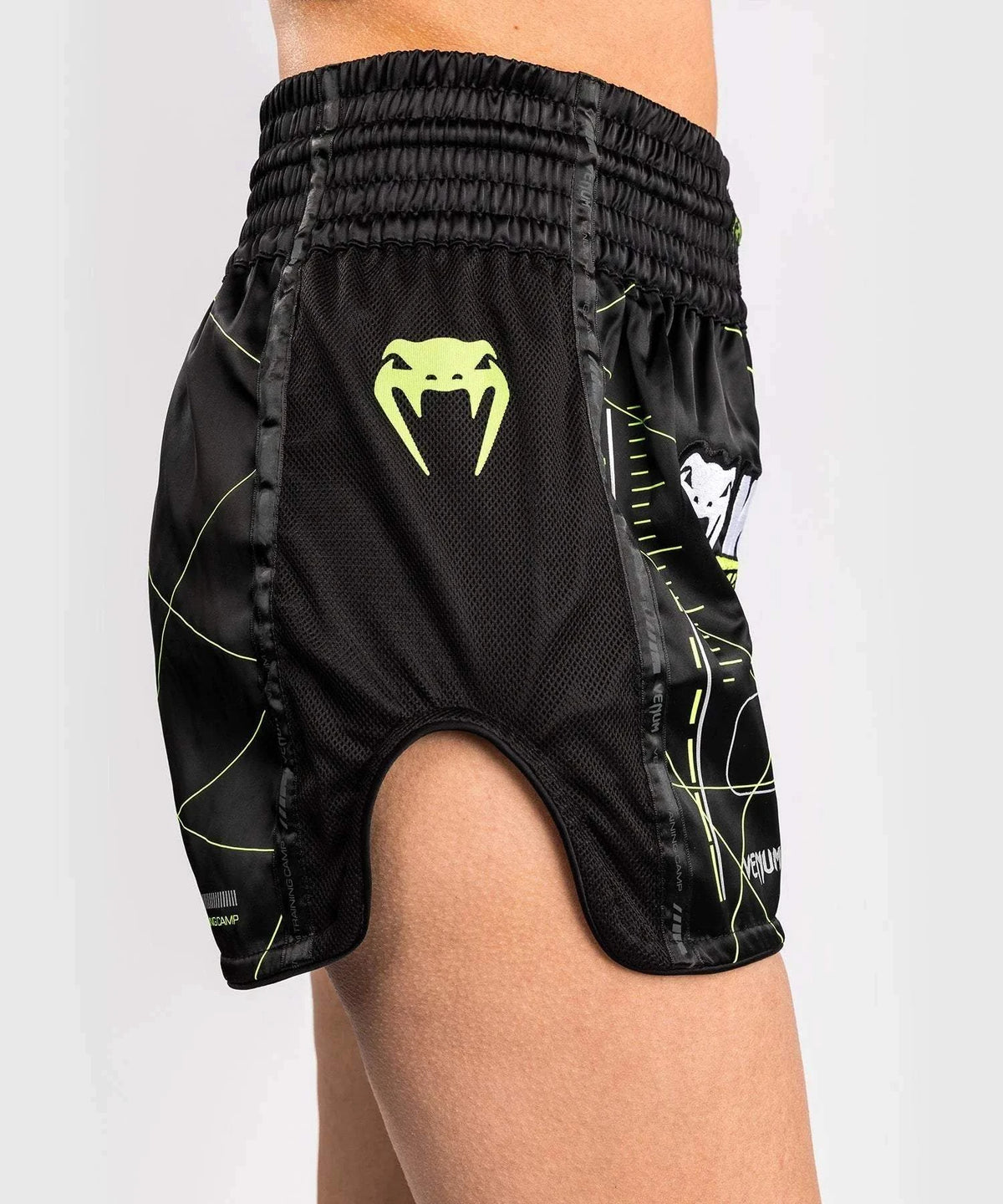 Short de Muay Thaï Femme Venum Training Camp 4.0 - Noir/Vert Fluo