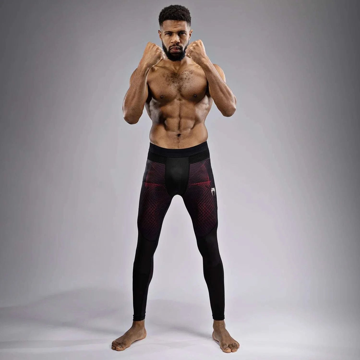 Spats Venum G-Fit Air noir rouge, pantalon compression léger et respirant pour MMA et BJJ