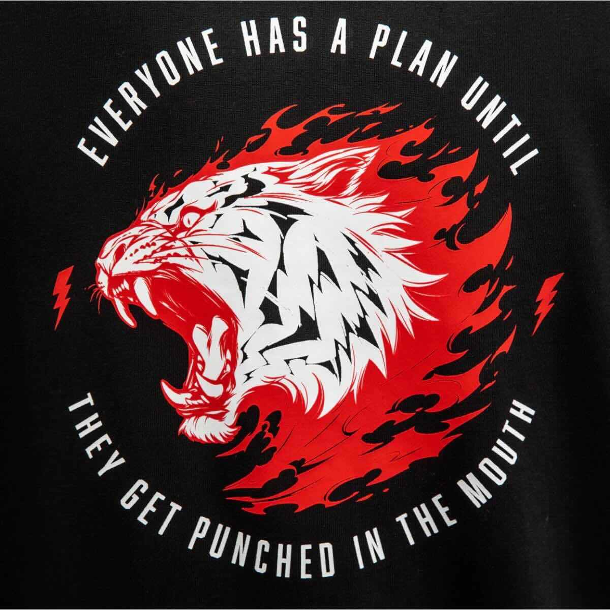 Sweat à capuche sans manches Venum x Mike Tyson en coton noir rouge pour entraînement intense
