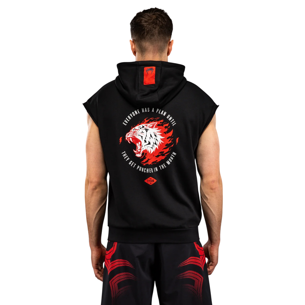 Sweat à capuche sans manches Venum x Mike Tyson noir avec logo et poche kangourou
