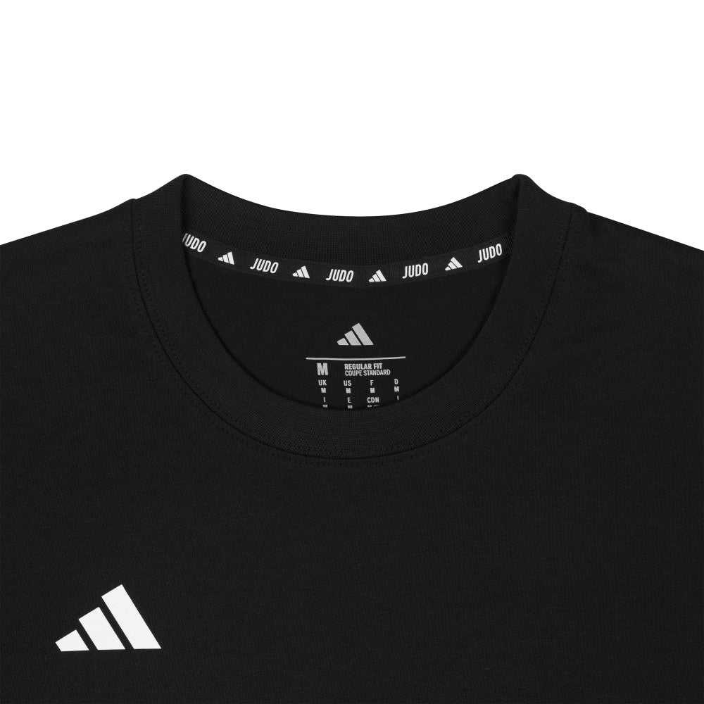 T-shirt Judo adidas noir avec graphisme martial confortable et coupe régulière