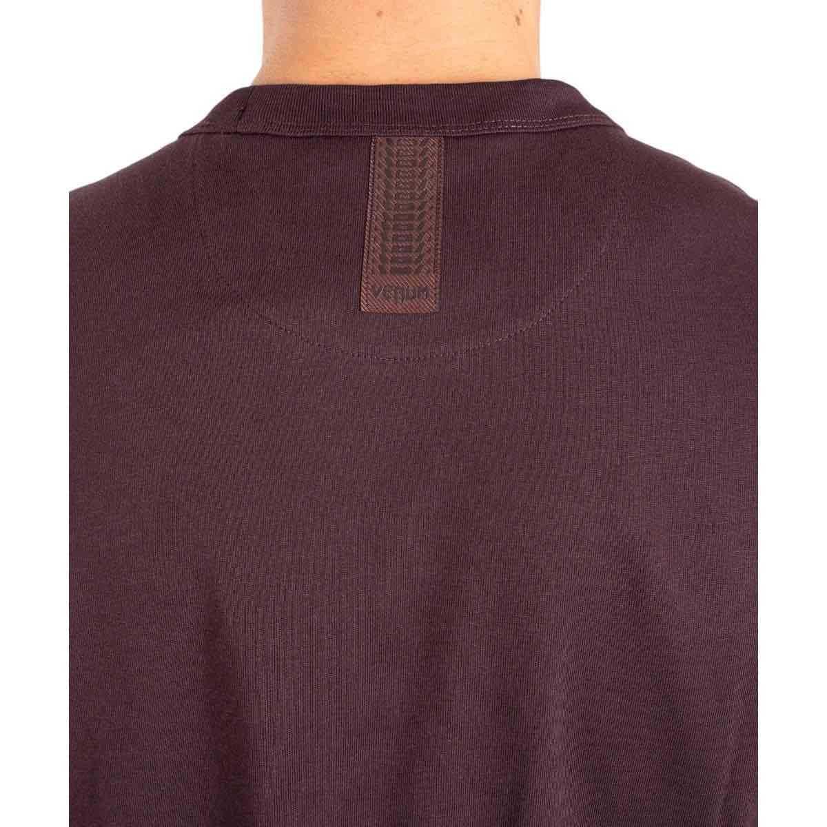 Back view of brown Venum Silent Power t-shirt showing logo detail at neckline