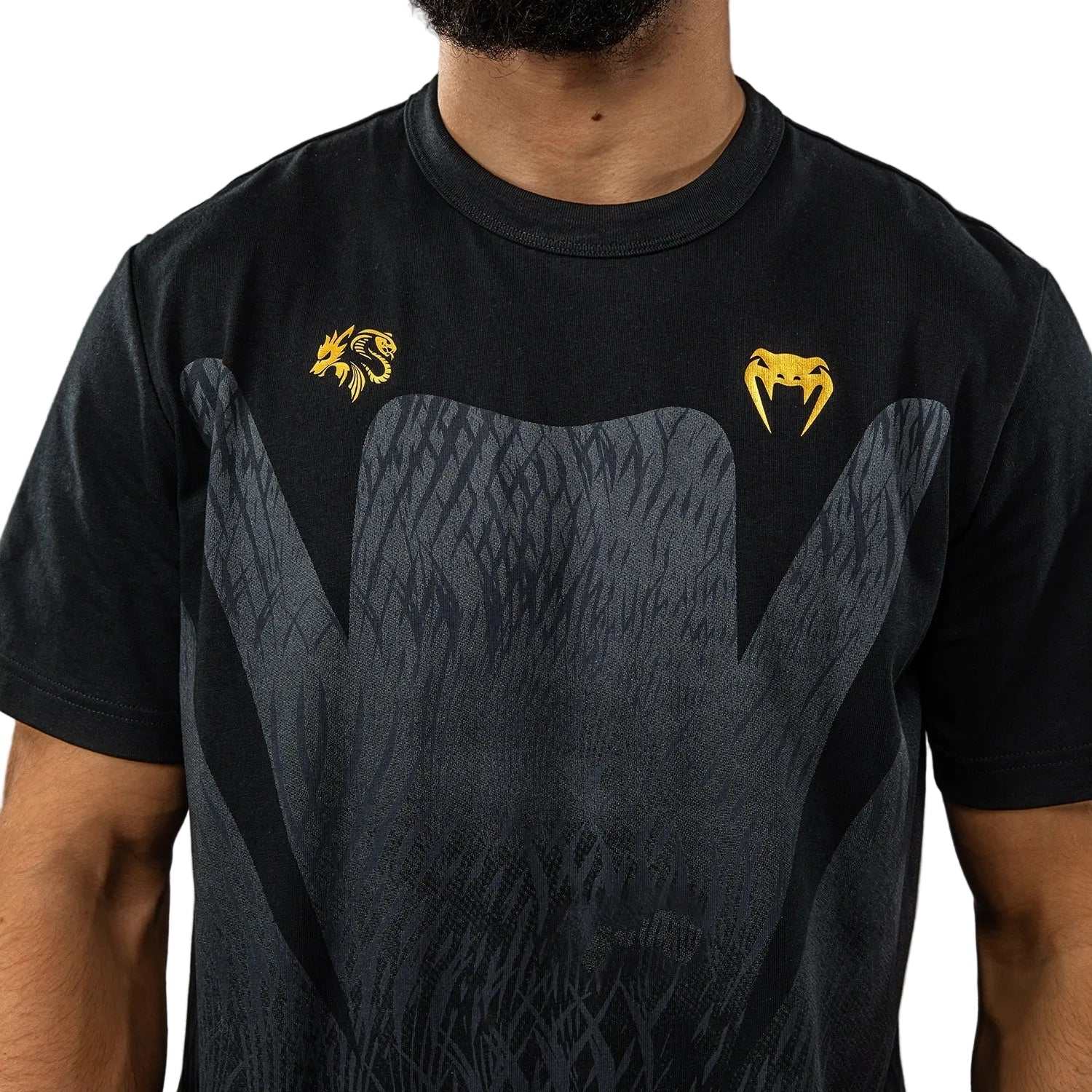T-shirt Venum x Chimaev Wild Borz noir et gris pour entraînement MMA