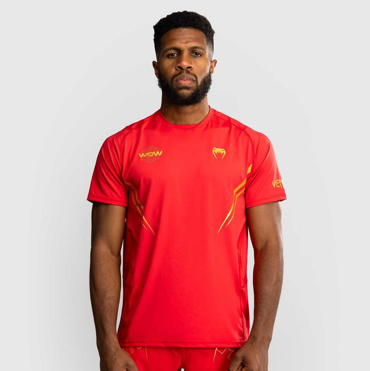 T-shirt Venum x WOW FC rouge et or Dry Tech respirant à coupe sportive