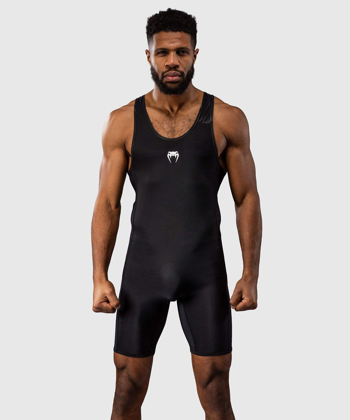 Tenue de lutte homme Venum noire en tissu compressif et extensible pour compétition et entraînement