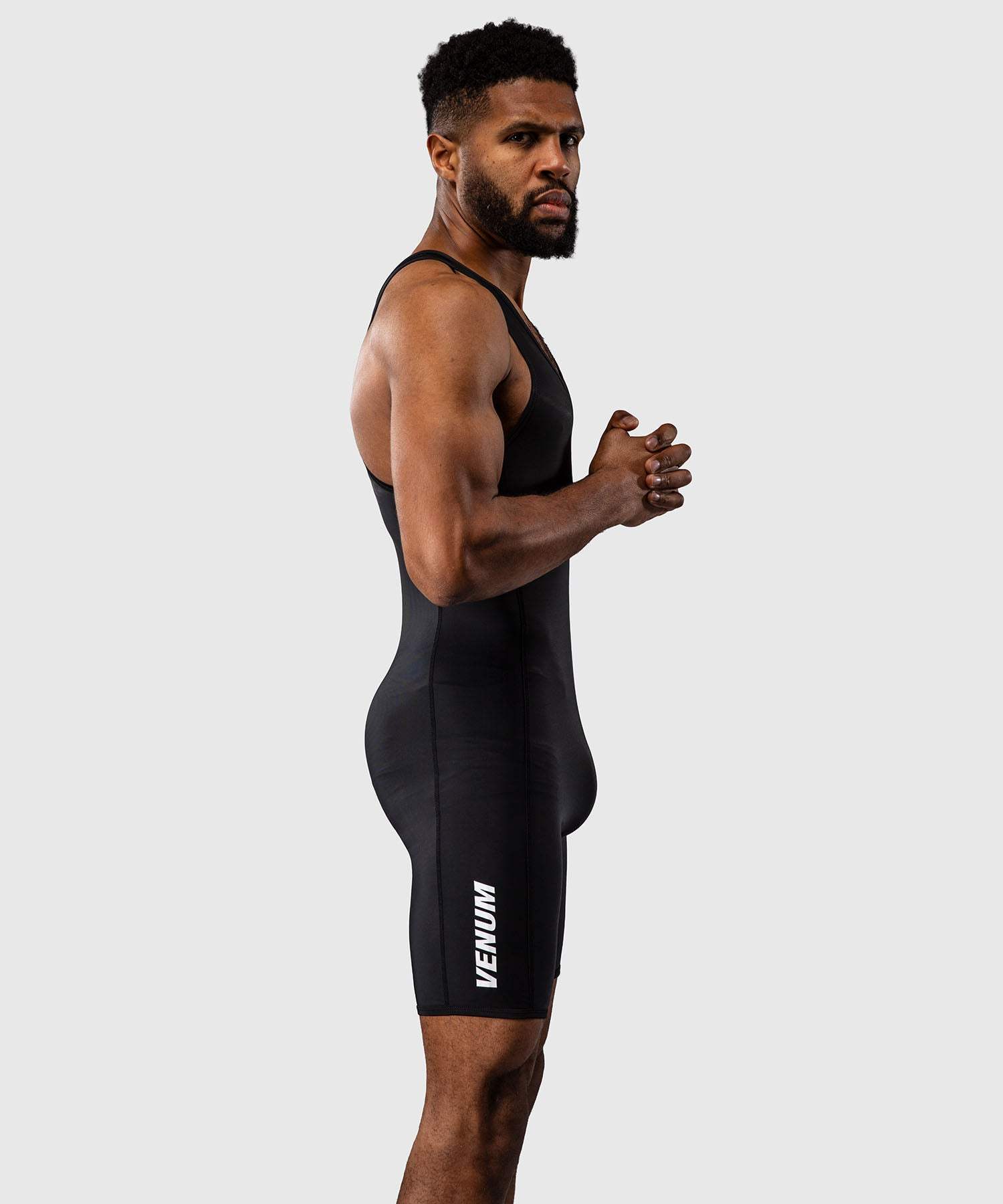 Tenue de lutte homme Venum combiné noir extensible pour entraînement compétition