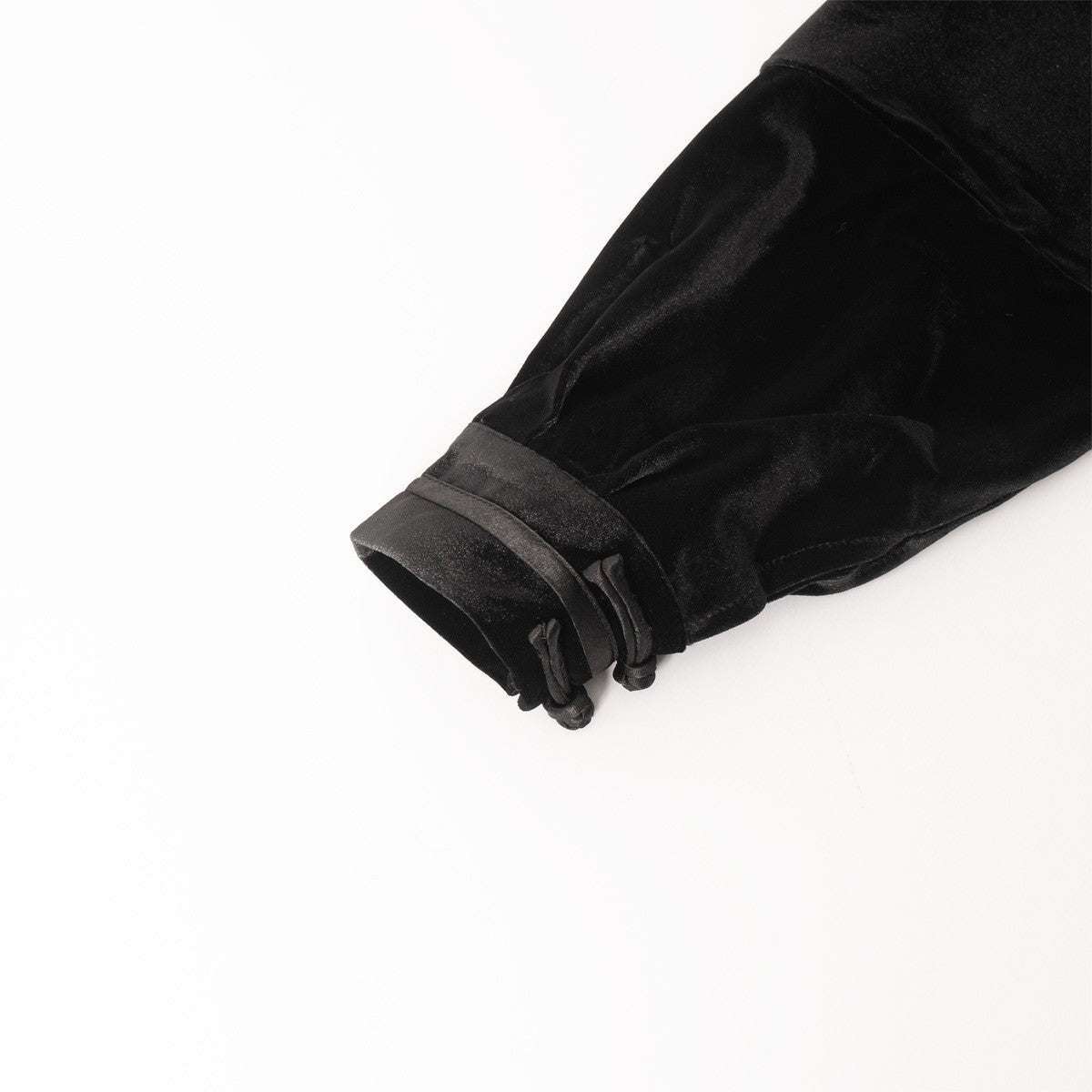 Veste de Tai Chi noire en velours léger avec col mao et boutons traditionnels pour arts martiaux internes
