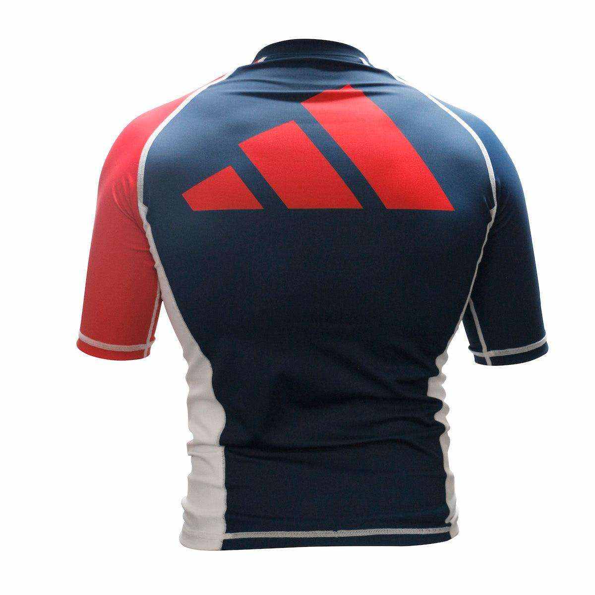 Rashguard Manches Courtes Adidas - Bleu/Blanc/Rouge