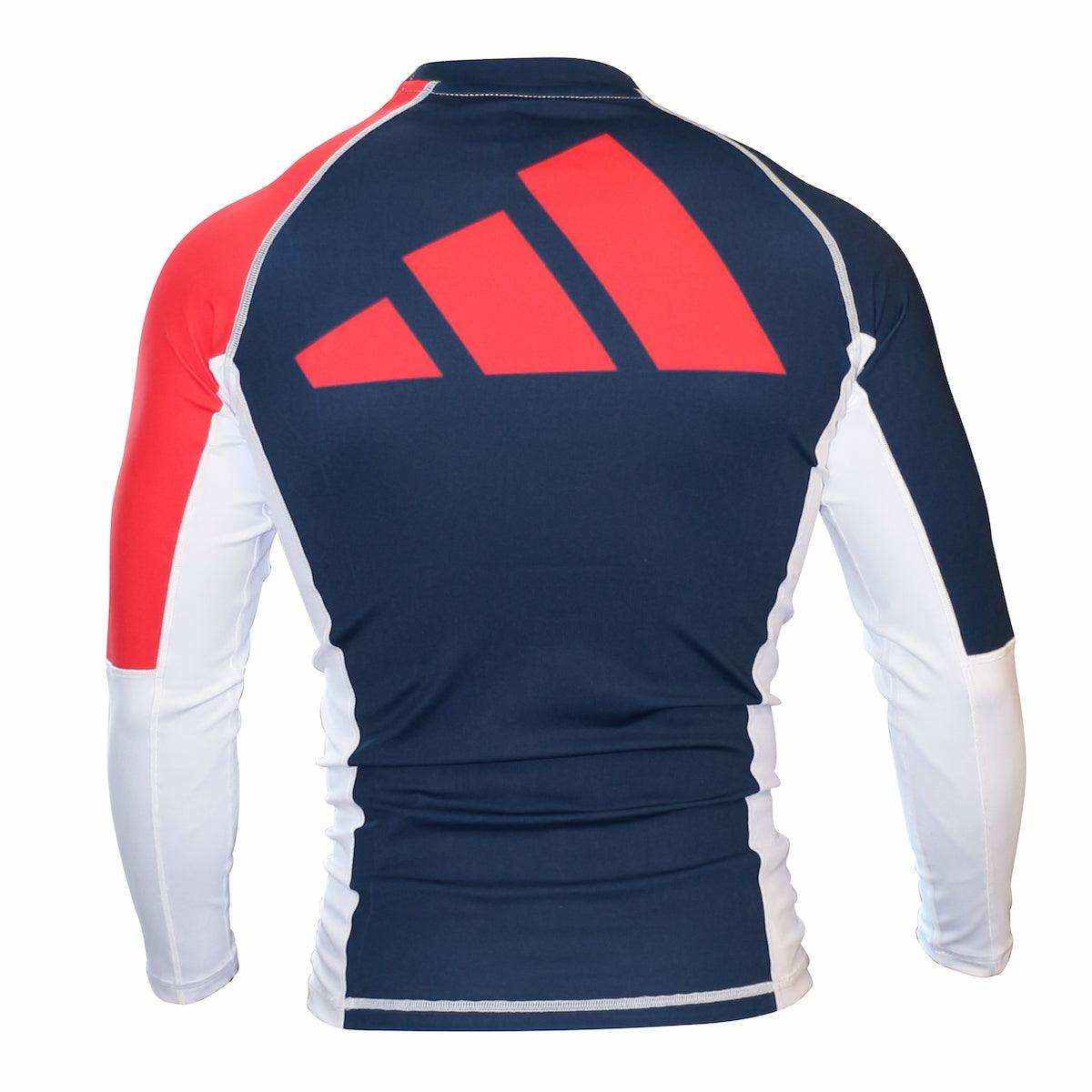 Rashguard Manches Longues Adidas Bleu-Blanc-Rouge ADICSR02 - Boutique des Arts Martiaux et Sports de Combat